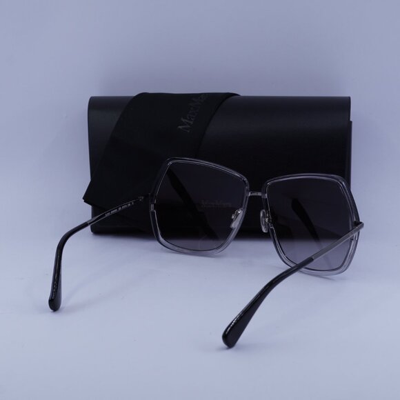 MaxMara ELSA3 MM0054 12B Sunglasses Ruthenium Geometric Frame, Smoke Lenses - Picture 9 of 9
